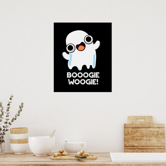 Booogie Woogie Funny Music Ghost Pun Dark BG Poster (Keuken)