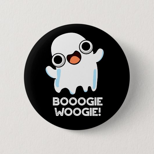 Booogie Woogie Funny Music Ghost Pun Dark BG Ronde Button 5,7 Cm (Voorkant)