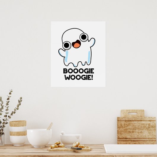 Booogie Woogie Funny Music Ghost Pun Poster (Keuken)