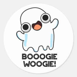 Booogie Woogie Funny Music Ghost Pun Ronde Sticker