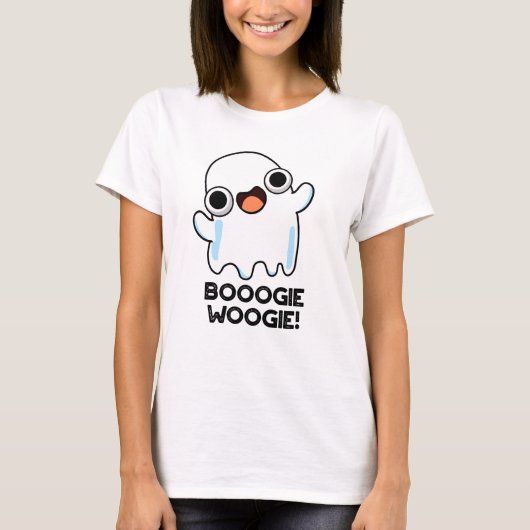 Booogie Woogie Funny Music Ghost Pun T-shirt (Voorkant)