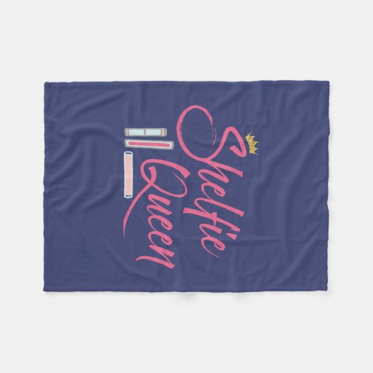 Boooklover Shelfie Queen Fleece Deken (Voorkant (Horizontaal))