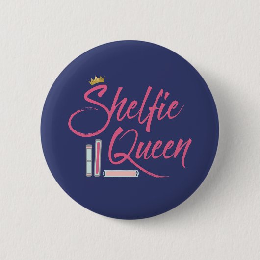 Boooklover Shelfie Queen Ronde Button 5,7 Cm (Voorkant)
