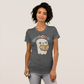 Boooks - Cute ghost reading a book T-shirt (Voorkant volledig)