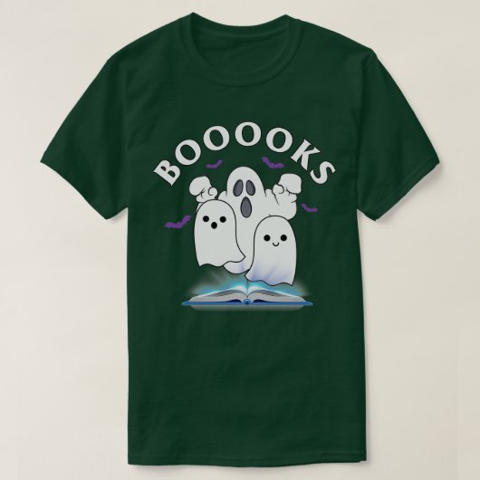 Boooks Ghost Halloween Bookworm Librarian Funny Ha T-shirt (Design voorkant)