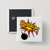 Booom. Vierkante button (Voorkant /achterkant)