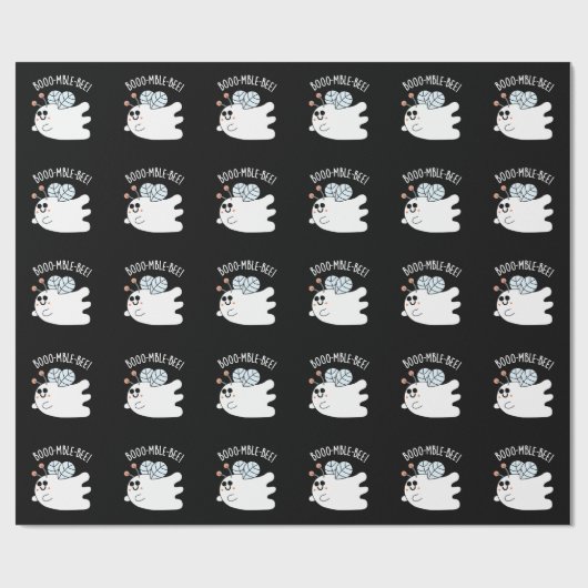 Booomble Bee Grappig Ghost Bee Pun Dark BG Cadeaupapier (Vlak)