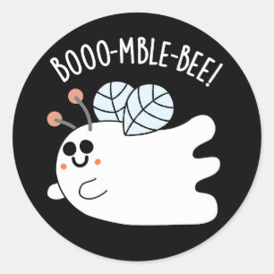 Booomble Bee Grappig Ghost Bee Pun Dark BG Ronde Sticker