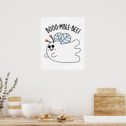 Booomble Bee Grappig Ghost Bee Pun Poster (Keuken)