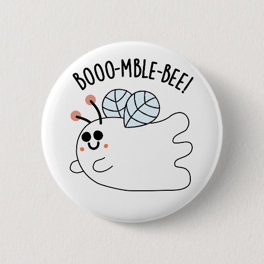 Booomble Bee Grappig Ghost Bee Pun Ronde Button 5,7 Cm (Voorkant)