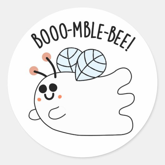 Booomble Bee Grappig Ghost Bee Pun Ronde Sticker (Voorkant)