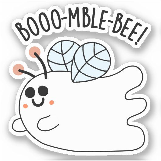 Booomble Bee Grappig Ghost Bee Pun Sticker (Voorkant)