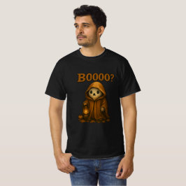 Boooo? Cute Ghost in Cloak with Lantern T-shirt