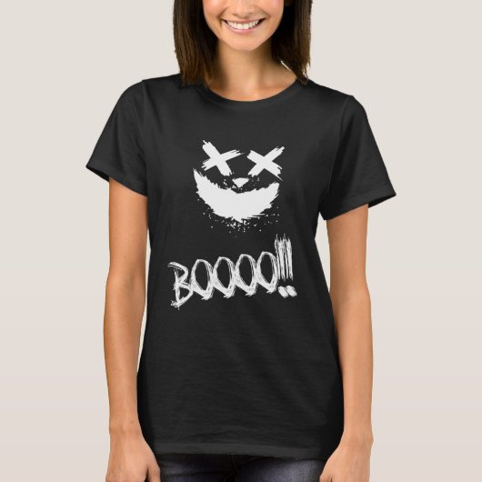 BOOOO Scary Pumpkin Face Halloween T-shirt (Voorkant)