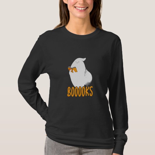 Booooks Boo Love Reading  Halloween Hard Working B T-shirt (Voorkant)