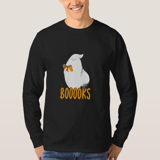 Booooks Boo Love Reading  Halloween Hard Working B T-shirt (Voorkant)