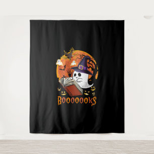 Booooks Boo Reading Books Halloween Wandkleed