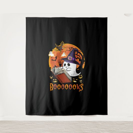 Booooks Boo Reading Books Halloween Wandkleed (Voorkant)