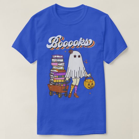 Booooks! Cute Ghost Reading Library Books Hallowee T-shirt (Design voorkant)