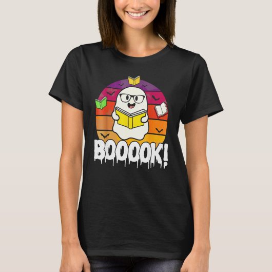 Booooks Ghos Boo Read Books Library Book T-shirt (Voorkant)