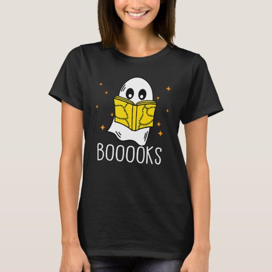 Booooks Ghost Boo Read Books Library  teacher book T-shirt (Voorkant)