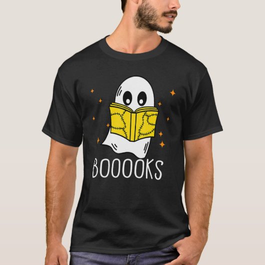 Booooks Ghost Boo Read Books Library teacher book T-shirt (Voorkant)
