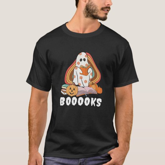 Booooks Ghost Boo Read Books Library Teacher Hallo T-shirt (Voorkant)