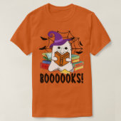 Booooks Ghost Funny Halloween Book Lover Library R T-shirt (Design voorkant)