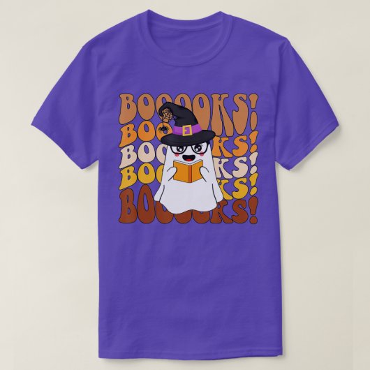 Booooks Ghost Funny Halloween Teacher Book Library T-shirt (Design voorkant)