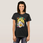 Booooks Ghost Funny Halloween Teacher Book Library T-shirt (Voorkant volledig)