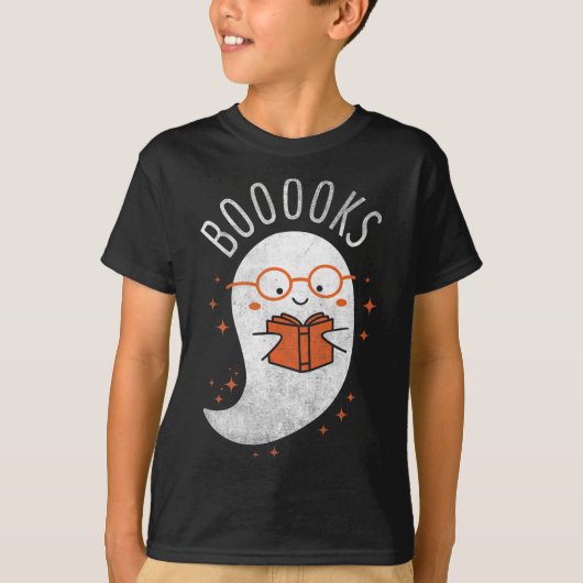 Booooks Ghost Funny Halloween Teacher Book Library T-shirt (Voorkant)