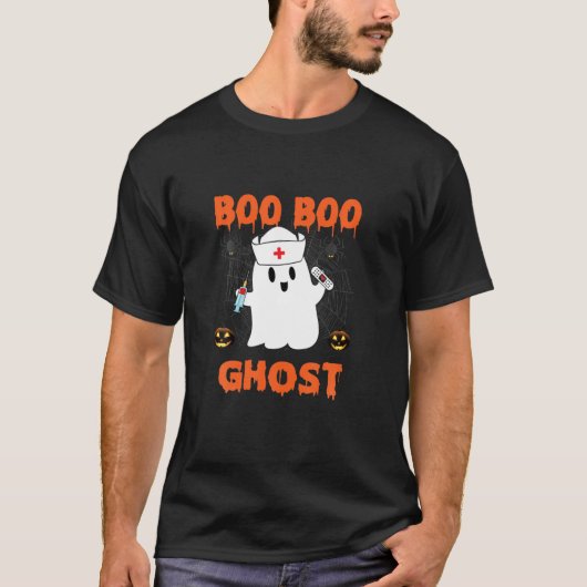 Booooks Ghost Funny Pumpkin Halloween T-shirt (Voorkant)