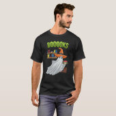 Booooks Ghost Halloween Costume Teacher Book Libr T-shirt (Voorkant volledig)