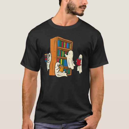 Booooks Ghost  Halloween Teacher Book Library Read T-shirt (Voorkant)