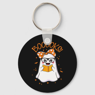 Booooks Ghost Halloween Women Teacher Book Library Sleutelhanger