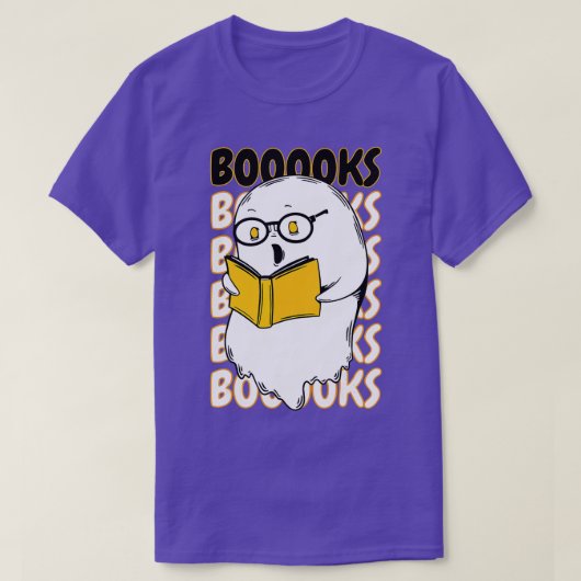 Booooks Ghost Teacher Book Library Leading Funny H T-shirt (Design voorkant)