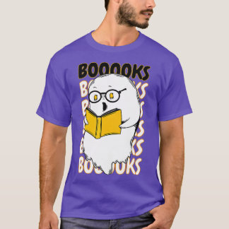 Booooks Ghost Teacher Book Library Leading Funny H T-shirt