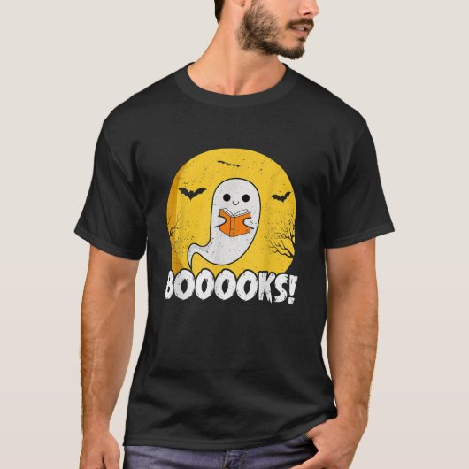 Booooks Grappige Halloween Lezen Grappige Geest Bi T-shirt (Voorkant)