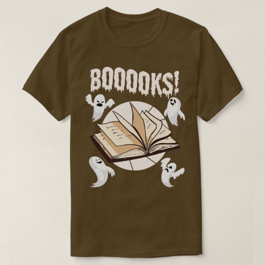 Booooks Halloween Book Ghost T-shirt (Design voorkant)