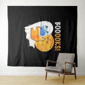 Booooks Halloween Ghost reading books and wearing Wandkleed (In Situ (horizontaal))