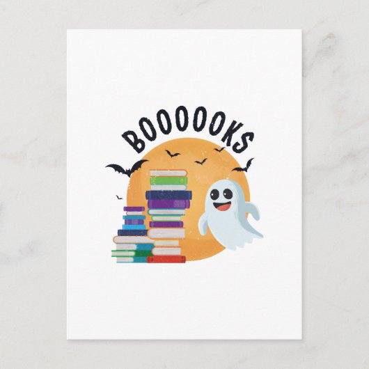 Boooooks Halloween, Booooks Schattige Halloween Briefkaart (Voorkant)