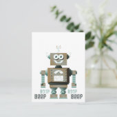 Boop Beep Speelgoed Robot Briefkaart (lt) (Staand voorkant)