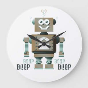 Boop Beep Speelgoed Robot Wall Clock (lt) Grote Klok