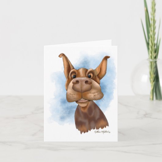 Boop de Snoet Dobermann Cartoon Kaart (Voorkant)