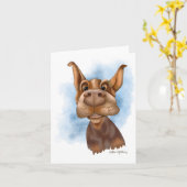 Boop de Snoet Dobermann Cartoon Kaart (Gele Bloem)