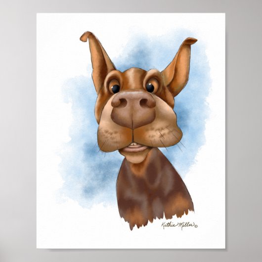 Boop de Snoet Dobermann Cartoon Poster (Voorkant)