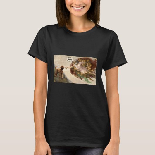 Boop De snuit van een Labradoodle Funny Dog Meme T-shirt (Voorkant)