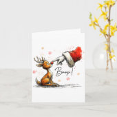 Boop Funny Santa Farmer Reindeer Cute Christmas Ho Kaart (Gele Bloem)