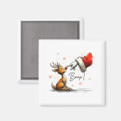 Boop Funny Santa Farmer Reindeer Cute Christmas Ho Magneet (Voorkant / Achterkant)