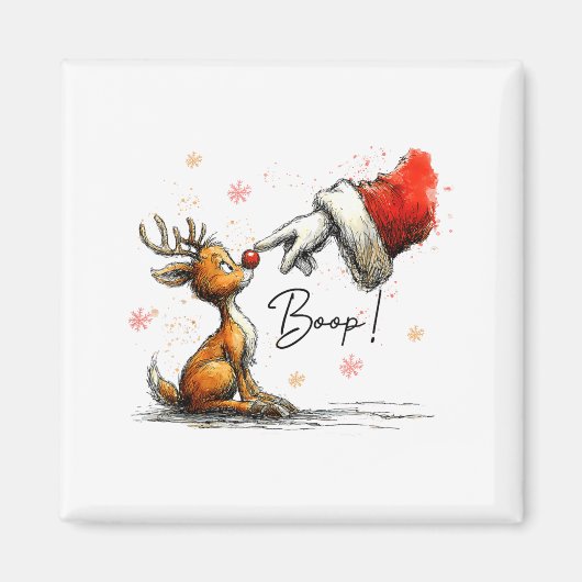 Boop Funny Santa Farmer Reindeer Cute Christmas Ho Magneet (Voorkant)